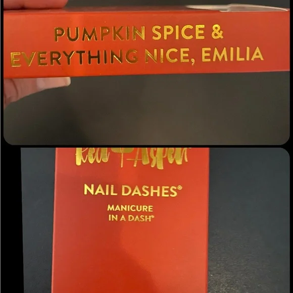 10 Red Aspen Nail Dashes Press-On Nails - size medium